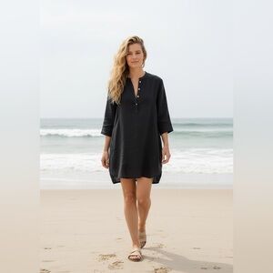 Jess brown Atelier Tunic in black linen